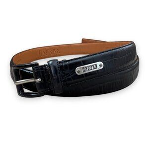 Lauren Ralph Lauren Black Dressy Y2K Alligator Leather Belt Size S | 35 Inches